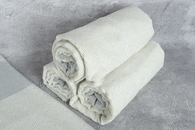 104x80 Cotton Diamond Towel, Turkish Beach Blanket, Custom Blanket, Turkish Blanket, Throw Blanket Couch, Best Friend Gift, Family Gift Basket - 8