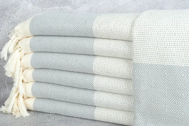 104x80 Cotton Diamond Towel, Turkish Beach Blanket, Custom Blanket, Turkish Blanket, Throw Blanket Couch, Best Friend Gift, Family Gift Basket - 1