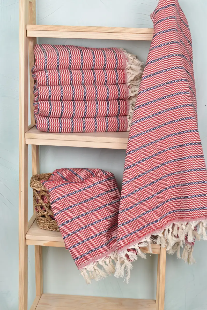 Yoga Towel, 70x40 Cotton Striped Towel, Absorbent Turkish towel, Personalized Beach Towel, Gift For Boyfriend, Bridesmaid Gift, Beach Wedding Favor - 3