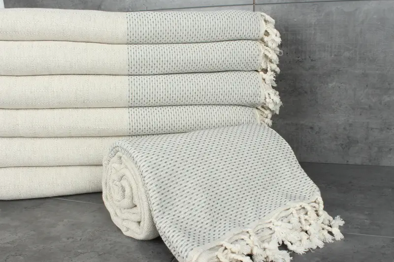 Bridal Shower Gift, Family Gift Basket, 96x96 Cotton Polka Dot Towel, Organic Throw, Tablecloth, Woven Blanket, Wedding Anniversary Gift, Sofa Cover - 2