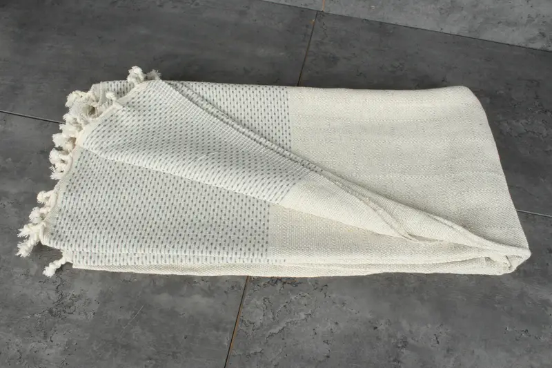 Bridal Shower Gift, Family Gift Basket, 96x96 Cotton Polka Dot Towel, Organic Throw, Tablecloth, Woven Blanket, Wedding Anniversary Gift, Sofa Cover - 3