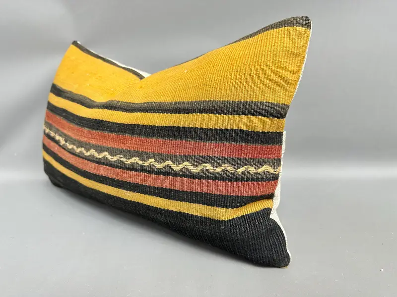 Boho Pillow, 12x20 Yellow Cushion, Interior Designer Pillow, Pillow Sham, Kilim Pillow, Nautical Throw Pillow Case, Garden Pillow Case - 3