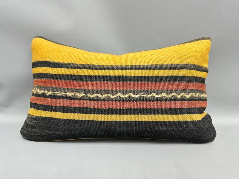 Boho Pillow, 12x20 Yellow Cushion, Interior Designer Pillow, Pillow Sham, Kilim Pillow, Nautical Throw Pillow Case, Garden Pillow Case - 4