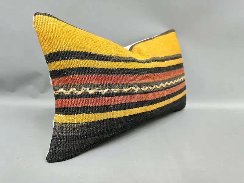 Boho Pillow, 12x20 Yellow Cushion, Interior Designer Pillow, Pillow Sham, Kilim Pillow, Nautical Throw Pillow Case, Garden Pillow Case - 2