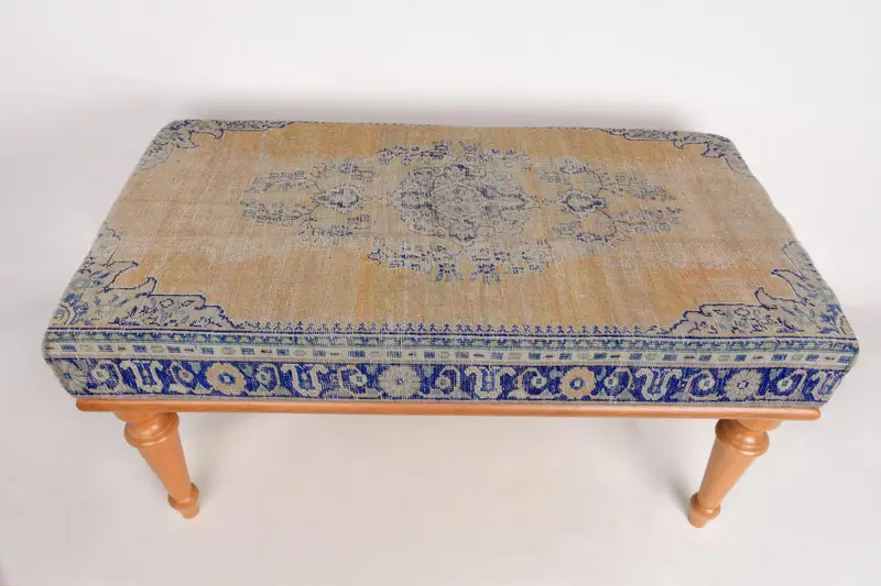 キリム風ウールブレンドモジュール式オットマンセット、オットマン