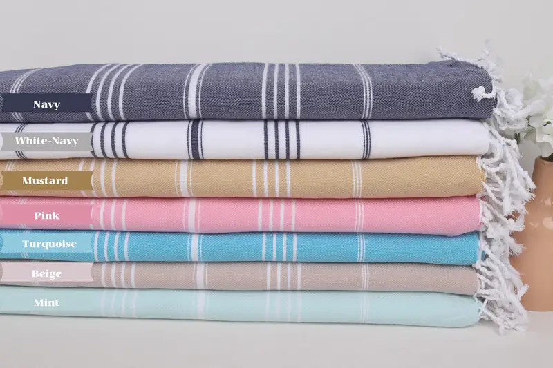 Monogram Blanket, Personalized Gifts, Valentine Day Gift For Her, 96x80 Cotton Striped Towel, Home Decor Blankets, Boho Throw Blankets - 2