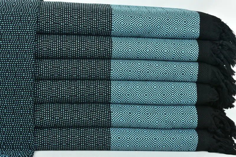 Turkish Throw Blanket, Bachelor Gift, Aesthetic Blanket, 100x80 Cotton Diamond Towel, Custom Blanket, Bridal Shower Gift, Monogram Blanket - 1