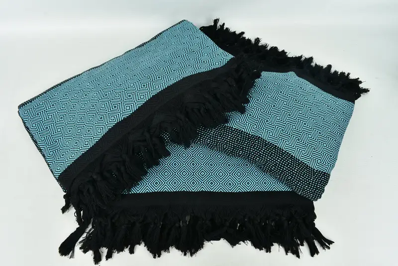 Turkish Throw Blanket, Bachelor Gift, Aesthetic Blanket, 100x80 Cotton Diamond Towel, Custom Blanket, Bridal Shower Gift, Monogram Blanket - 6