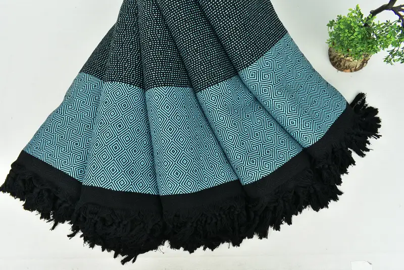 Turkish Throw Blanket, Bachelor Gift, Aesthetic Blanket, 100x80 Cotton Diamond Towel, Custom Blanket, Bridal Shower Gift, Monogram Blanket - 4