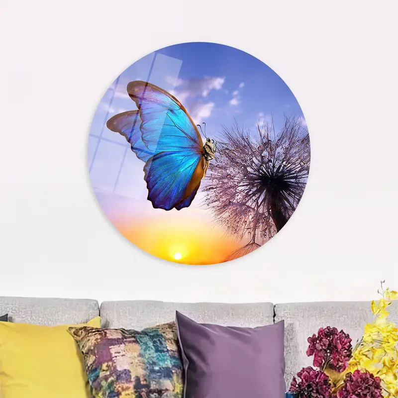 Enchanting Rainbow Butterfly Canvas: Nature's Sunrise Beauty