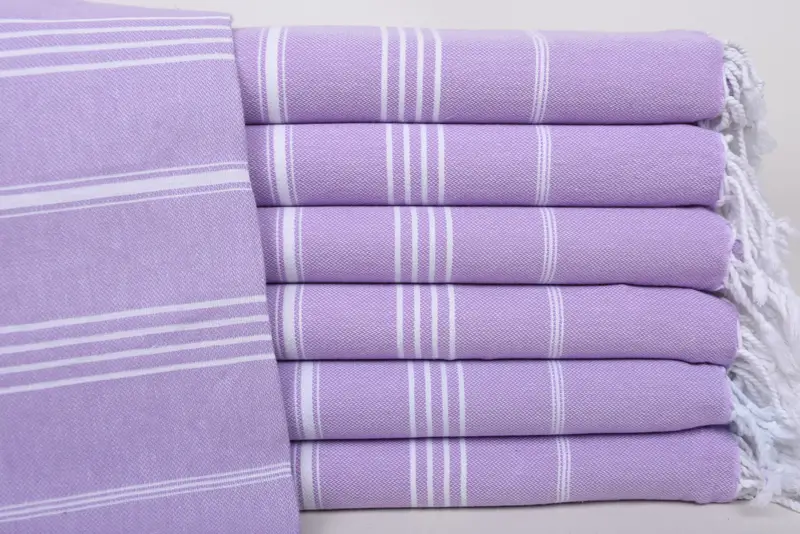 Beach Towel Monogrammed Turkish Organic Cotton Dark Lilac, 70x40 Inches