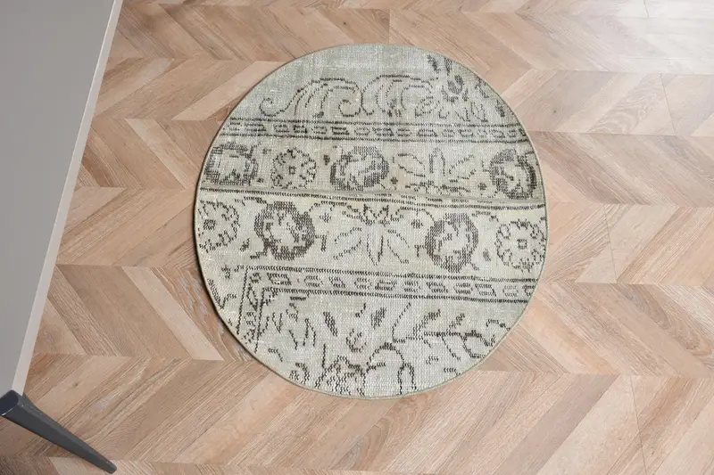 Alfombra abstracta beige de 2,5x3 pies, elegante diseño beige y marrón