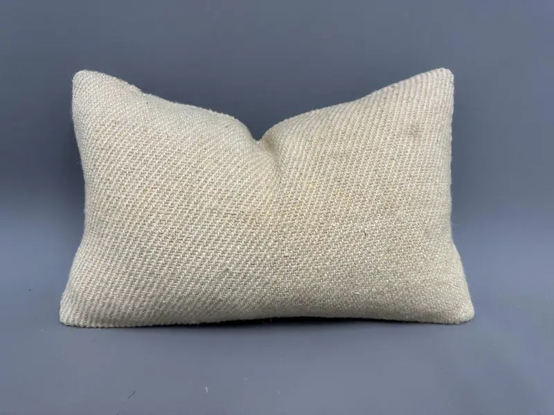12x20 Beige Cushion, Cushion, Turkish Kilim Pillow, Personalized Gift Pillow Cushion Case, Vintage Pillow, Throw Kilim Pillow - 1