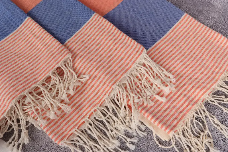 Turkish Towel Beach Towel, Summer Gift, Beach Theme Wedding Gift, Engagement Gift, Lightweight towel, Turkish bath towel, 68x40 Cotton Striped Towel - 5