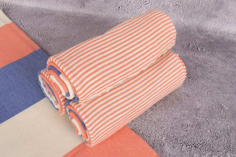 Turkish Towel Beach Towel, Summer Gift, Beach Theme Wedding Gift, Engagement Gift, Lightweight towel, Turkish bath towel, 68x40 Cotton Striped Towel - 7