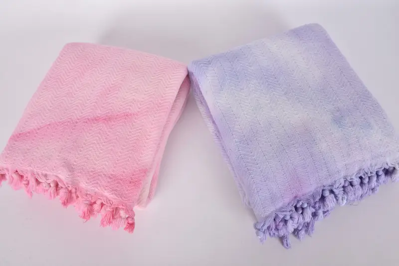 Turkish Beach Blanket, Cotton Bedspread, 92x68 Cotton Tie Dye Chevron Towel, Custom Wedding Gifts, Boho Throw Blankets, Bridal Shower Gift - 7