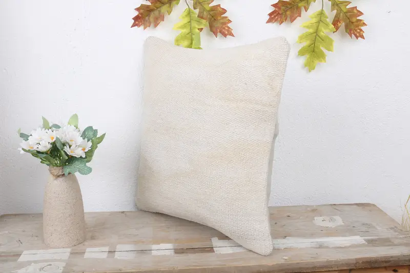 Kilim Cushion Sham, 14x14 White Cushion Cover, Antique Pillows, Pillow Cover, Home Decor Pillow, Personalized Gift Pillow Pillow Sham - 4