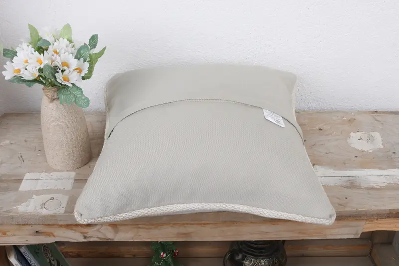 Kilim Cushion Sham, 14x14 White Cushion Cover, Antique Pillows, Pillow Cover, Home Decor Pillow, Personalized Gift Pillow Pillow Sham - 7