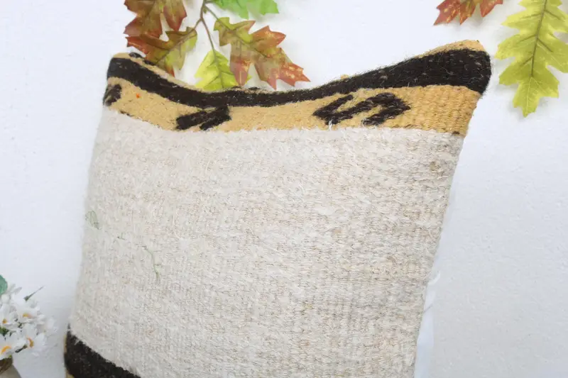 Boho Pillow, Cushion Case, Antique Pillows, Turkish Bench Cushion, Crochet Pattern Pillow Cover, Kilim Cushion Sham, 18x18 White Cushion Cover - 5