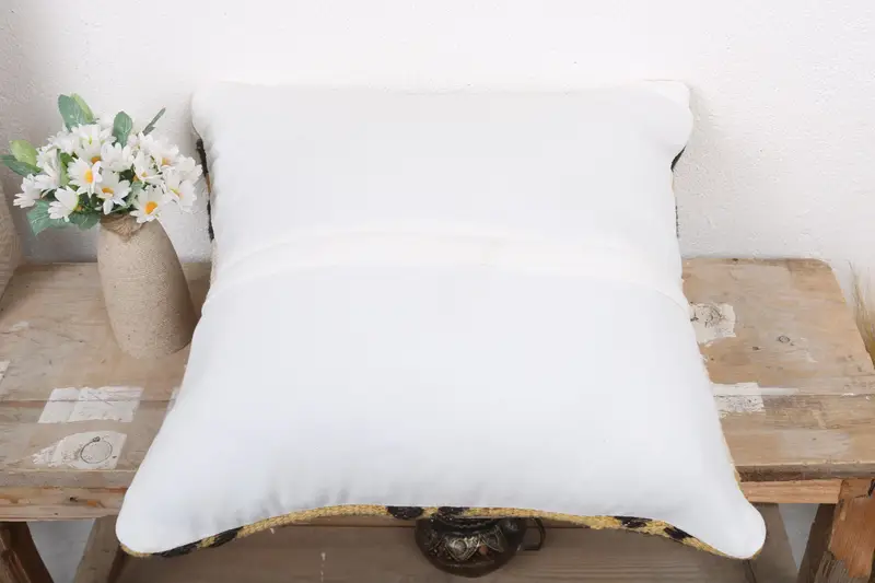 Boho Pillow, Cushion Case, Antique Pillows, Turkish Bench Cushion, Crochet Pattern Pillow Cover, Kilim Cushion Sham, 18x18 White Cushion Cover - 7