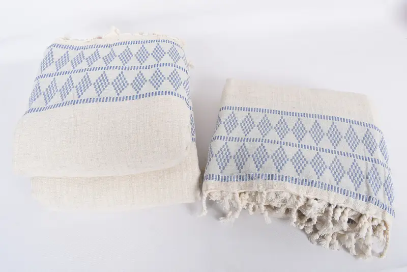 Woven Throw Blanket, Woven Blanket, Custom Blanket, Bridal Shower Favor, Monogram Beach Blanket, Best Wedding Gift, 100x88 Cotton Kilim Design Towel - 7