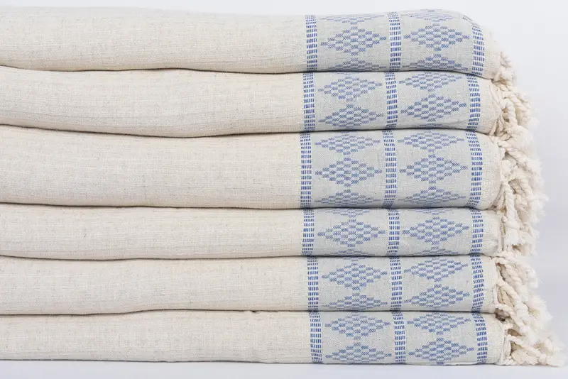 Woven Throw Blanket, Woven Blanket, Custom Blanket, Bridal Shower Favor, Monogram Beach Blanket, Best Wedding Gift, 100x88 Cotton Kilim Design Towel - 3
