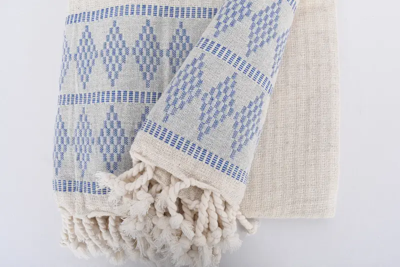 Woven Throw Blanket, Woven Blanket, Custom Blanket, Bridal Shower Favor, Monogram Beach Blanket, Best Wedding Gift, 100x88 Cotton Kilim Design Towel - 8