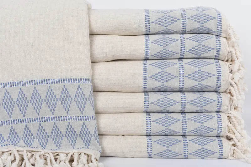 Woven Throw Blanket, Woven Blanket, Custom Blanket, Bridal Shower Favor, Monogram Beach Blanket, Best Wedding Gift, 100x88 Cotton Kilim Design Towel - 1