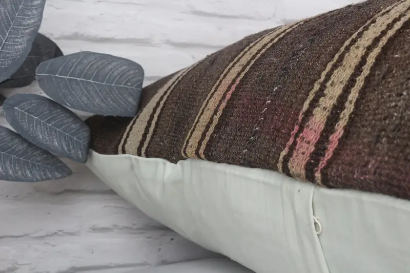 Pillow for Couch, Cushion, Authentic Cushion Case, Turkish Kilim Pillow, 32x32 Brown Pillow Case, Pillow for Sofa, Armchair Cushion Cover - 8