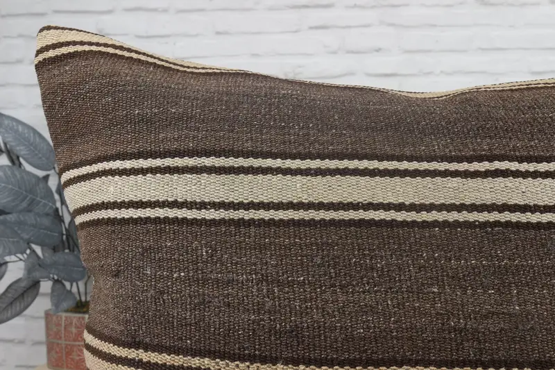 Pillow for Couch, Cushion, Authentic Cushion Case, Turkish Kilim Pillow, 32x32 Brown Pillow Case, Pillow for Sofa, Armchair Cushion Cover - 5
