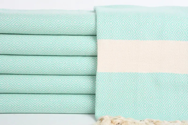Handgefertigte Geschenk, Personalisiertes Handtuch, 36x20 Baumwolldiamanttuch, Monogramm Küchentuch, personalisiertes Küchentuch, Sommertuch, Reisetuch - 1