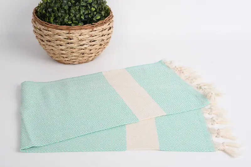 Handgefertigte Geschenk, Personalisiertes Handtuch, 36x20 Baumwolldiamanttuch, Monogramm Küchentuch, personalisiertes Küchentuch, Sommertuch, Reisetuch - 4