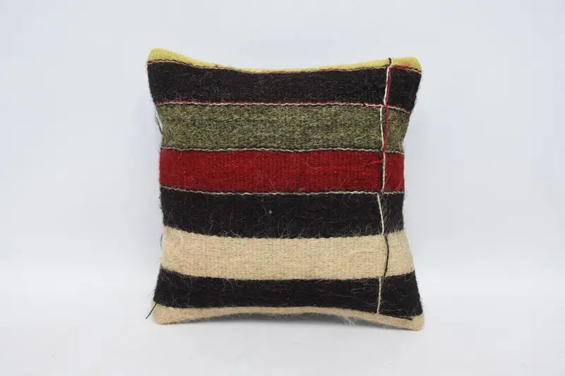 Home Decor Pillow, 14x14 Brown Cushion Cover, Kilim Pillow Cover, Kilim Cushion Sham, Nautical Throw Pillow Sham, Cushion Cover - 1