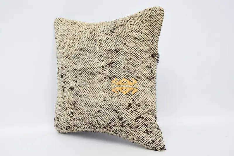 Pillow Cover, 12x12 Beige Cushion Case, Pillow for Sofa, Vintage Pillow, Kilim Cushion Sham, Ethnic Throw Pillow Sham, Crochet Pattern Cushion - 4
