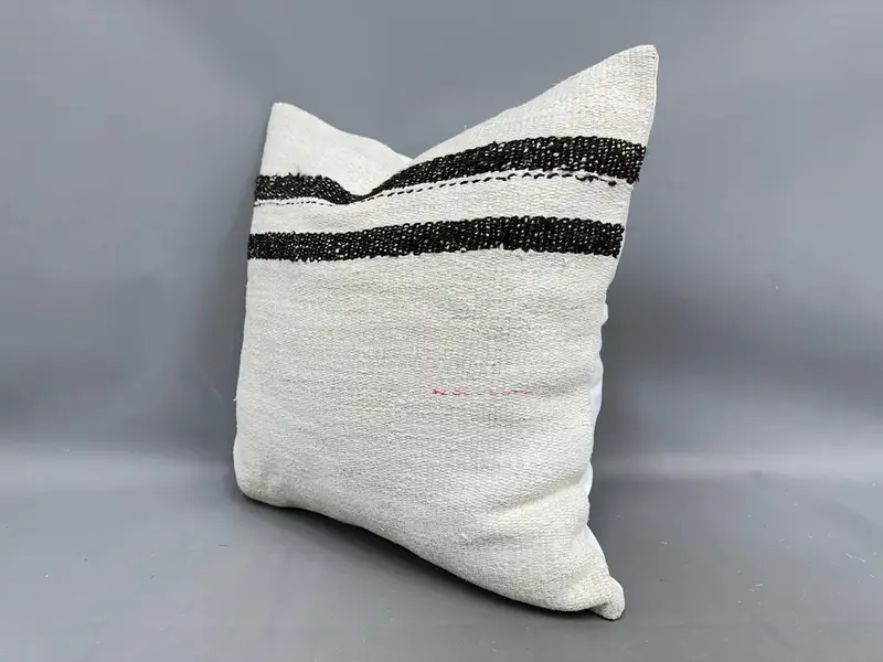 24x24 Beige Pillow, Interior Designer Pillow, Pillow for Sofa, Aztec Pillow, Kilim Cushion Sham, Bright Pillow Cover, Pillow Cover - 3
