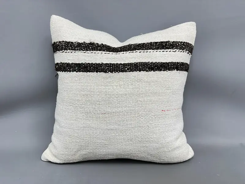 24x24 Beige Pillow, Interior Designer Pillow, Pillow for Sofa, Aztec Pillow, Kilim Cushion Sham, Bright Pillow Cover, Pillow Cover - 1