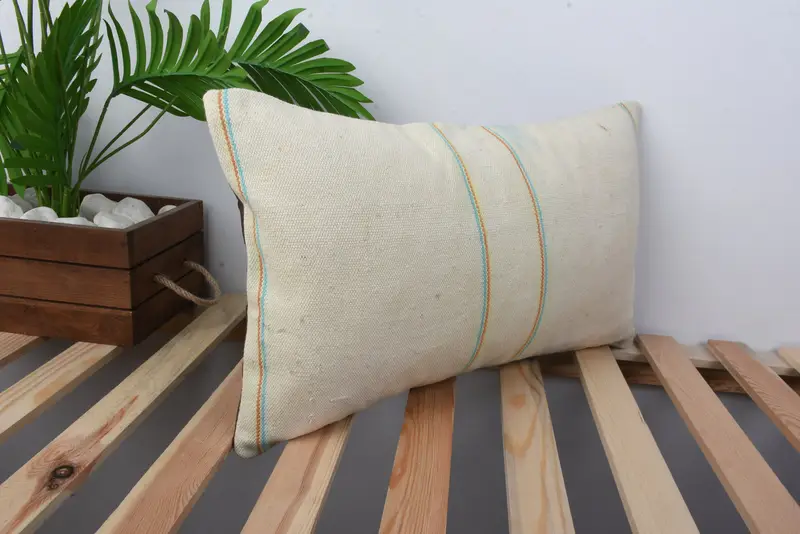 Natural Pillow Case, 12x20 Beige Pillow Cover, Boho Pillow, Pillow Case, Gift Pillow, Turkish Pillow, Decorative Bolster Cushion - 4