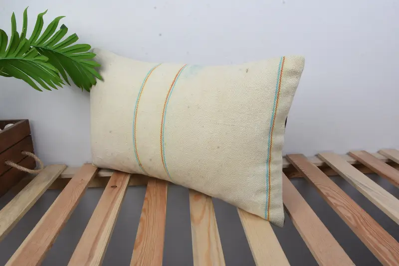 Natural Pillow Case, 12x20 Beige Pillow Cover, Boho Pillow, Pillow Case, Gift Pillow, Turkish Pillow, Decorative Bolster Cushion - 5
