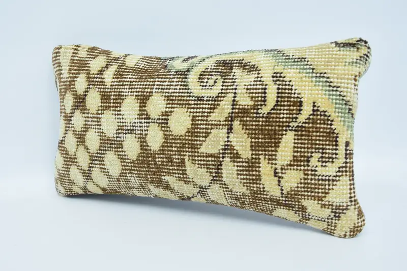 Pillow Sham, Boho Pillow, Ethnic Cushion Case, Ikat Pillow Sham, Turkish Pillow, Pillow for Sofa, 8x16 Beige Pillow Sham, Bench Cushion - 4