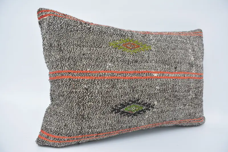 Vintage Kilim Throw Pillow, 16x24 Brown Pillow Case, Ethnical Kilim Rug Pillow, Couch Pillow Cover, Kilim Cushion Sham, Pillow Cover - 3