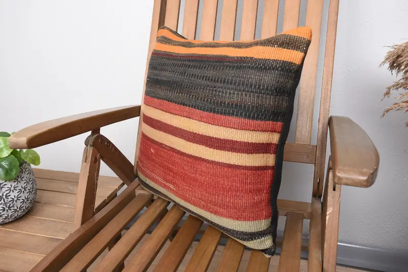 Pillow for Sofa, Turkish Pillow, 18x18 Red Pillow Case, Traditional Cushion, Interior Designer Pillow, One Of A Kind Pillow, Cushion - 3