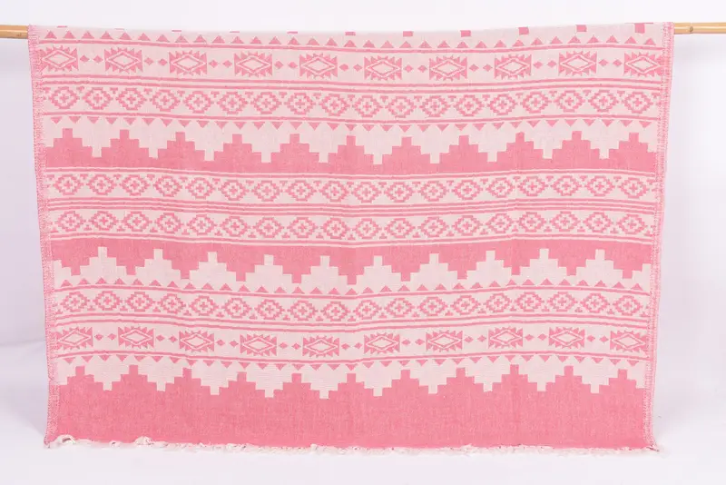 Personalized Fuchsia Aztec Turkish Beach Towel, 70x36 Inches