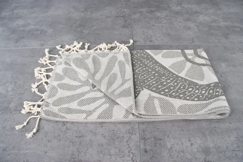 Turkish Towel Monogram, 40x18 Cotton Whale Design Towel, Personalized Gift, Small Bath Towels, Turkish Towel Hand Towel, Monogram Dish Towel - 4