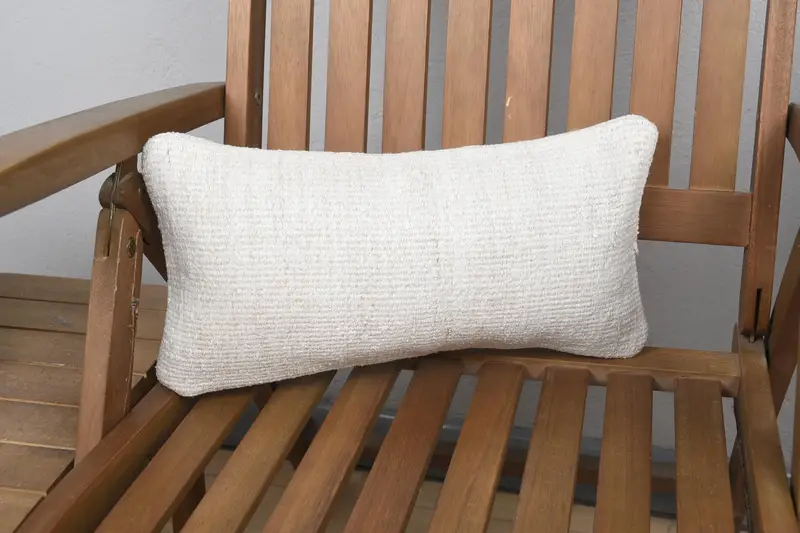 8x16 White Cushion, Kilim Cushion Sham, Sustainable Cushion Cover, Cushion Case, Turkish Kilim Pillow, Ethnical Kilim Rug Pillow, Car Cushion - 1