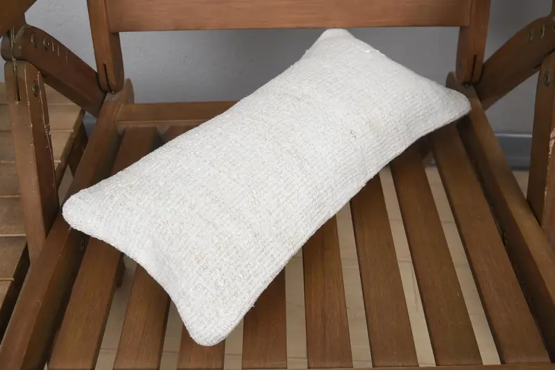 8x16 White Cushion, Kilim Cushion Sham, Sustainable Cushion Cover, Cushion Case, Turkish Kilim Pillow, Ethnical Kilim Rug Pillow, Car Cushion - 4
