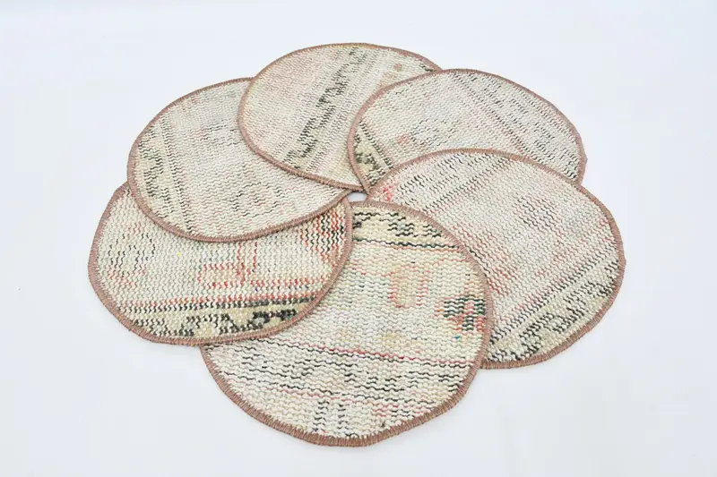 Mantel individual circular bohemio de algodón y lana, elegante decoración boho y hippie