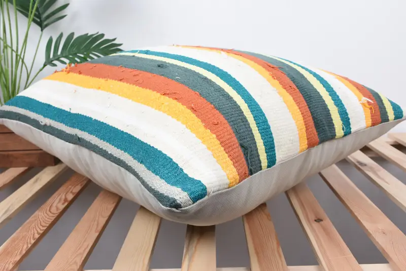 Kilim Pillow, Gift Pillow, Knitted Pillow, Vintage Pillow, Cushion Cover, 24x24 Green Cushion Cover, Accent Throw Pillow Cover - 6