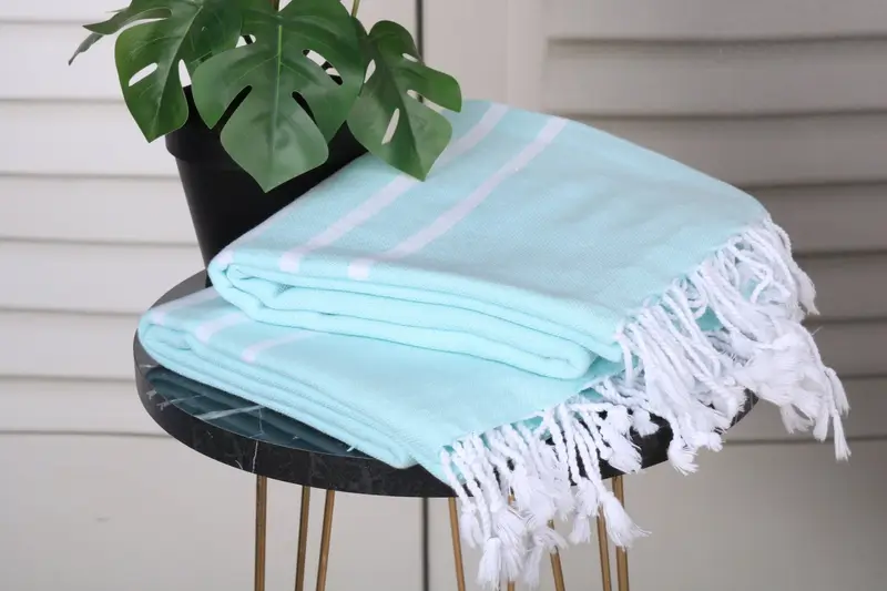 Quick-Dry Beach Towel, Turkish Towel USA, Fouta towel, 70x40 Cotton Striped Towel, Quick-drying peshtemal towel for poolside, Customized Towels - 3