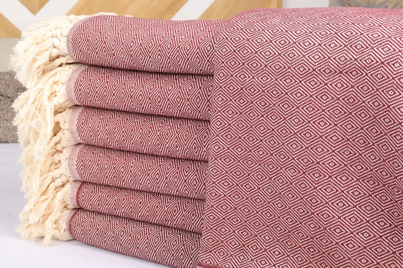 Custom Wedding Gifts, Bridesmaid Gifts, Wedding Hand Made Gift, Gift For The Home Decor, Couch Blanket, Tablecloth, 96x80 Cotton Diamond Towel - 2