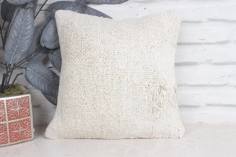 Turkish Pillow, Pillow for Sofa, Outdoor Throw Pillow Sham, Oriental Cushion, Pillow Sham, 12x12 Beige Cushion Case, Pillow for Couch - 1